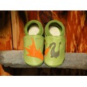 Chaussons dragon vert pomme/kaki