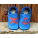 Chaussons en cuir motif Pirate